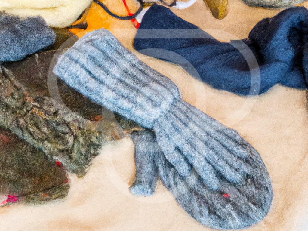 Irish hand knitted warm wool mittens