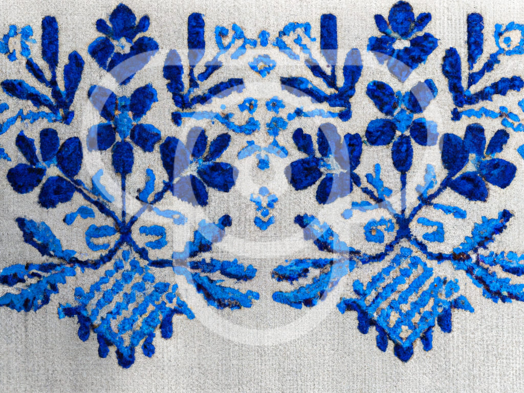 Czech Modrotisk (blue-patterns) on cloth