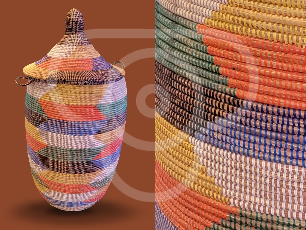 Colorful handmade basket from South Africa