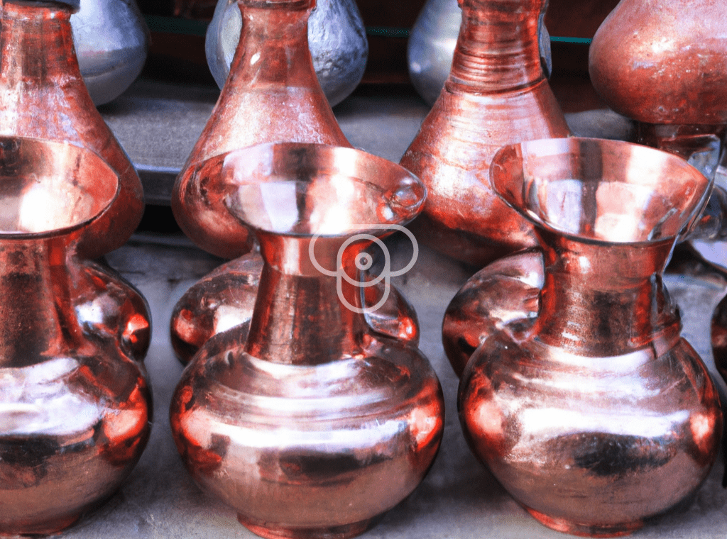 Handmade copper vases from Azerbaijan