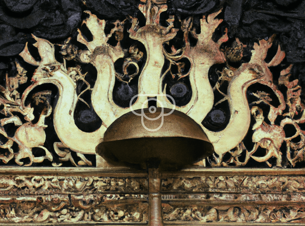 Metal decorative item with traditional buddhist motifs