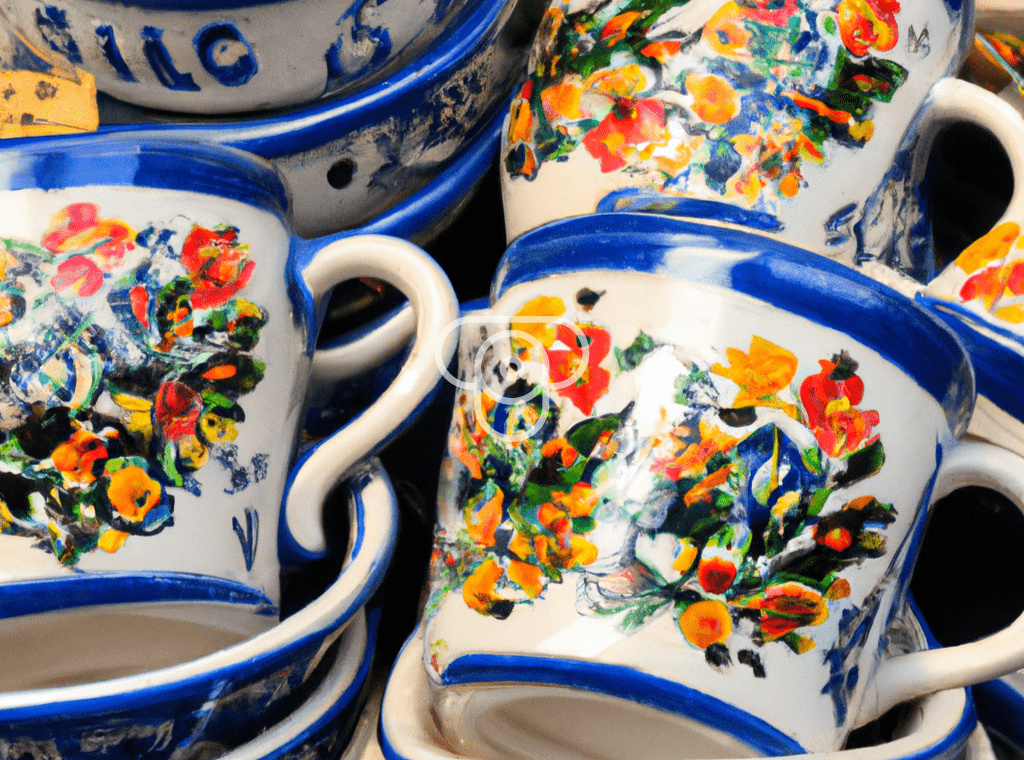 Beautiful ceramic cups of Sicily Italy